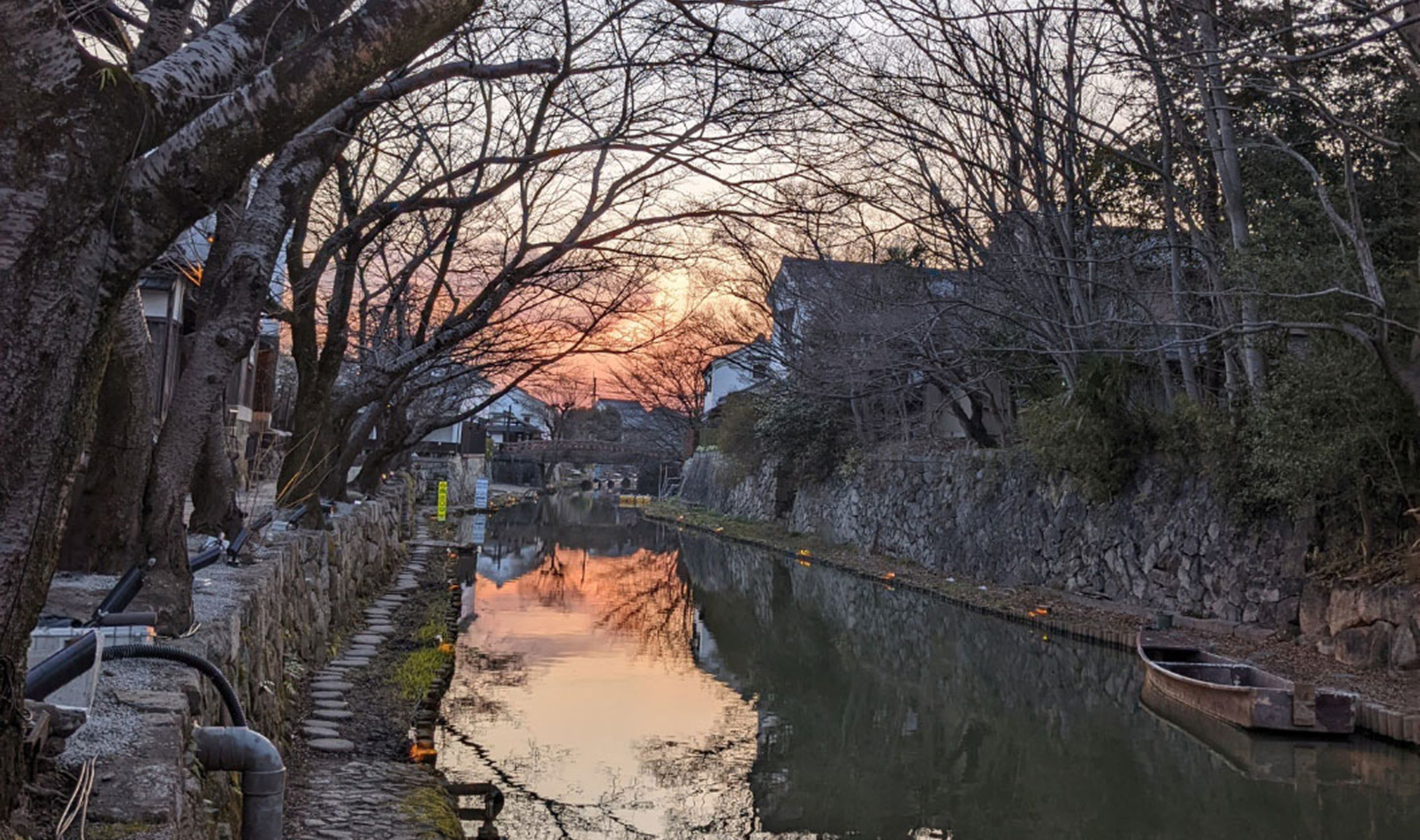 夕暮れの近江八幡の写真